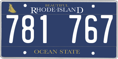RI license plate 781767