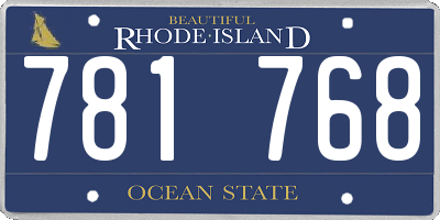 RI license plate 781768