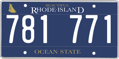 RI license plate 781771