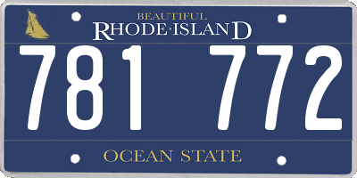 RI license plate 781772