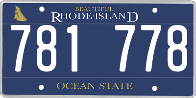 RI license plate 781778