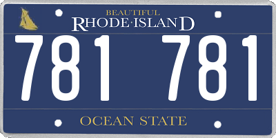 RI license plate 781781