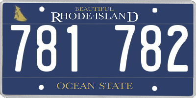 RI license plate 781782