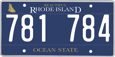 RI license plate 781784