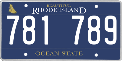 RI license plate 781789