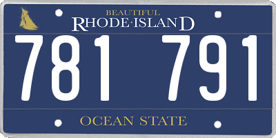 RI license plate 781791