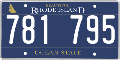 RI license plate 781795