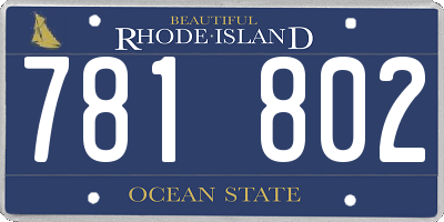 RI license plate 781802