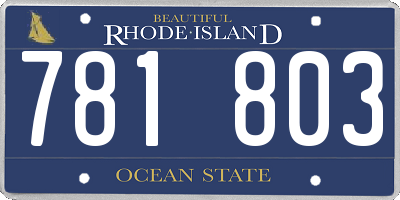 RI license plate 781803