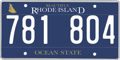 RI license plate 781804