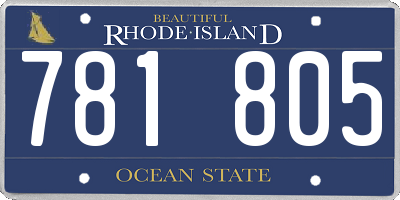 RI license plate 781805