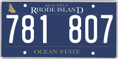 RI license plate 781807
