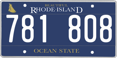 RI license plate 781808