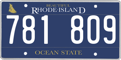 RI license plate 781809