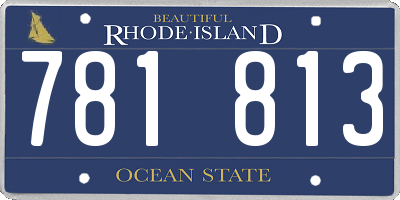 RI license plate 781813