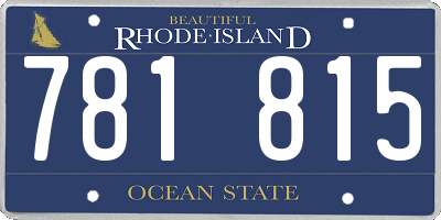 RI license plate 781815