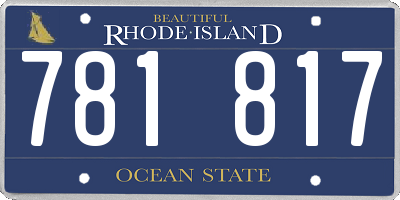 RI license plate 781817