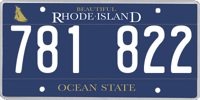 RI license plate 781822
