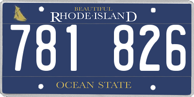 RI license plate 781826