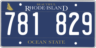 RI license plate 781829