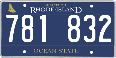 RI license plate 781832