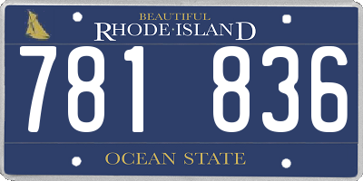 RI license plate 781836