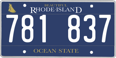 RI license plate 781837