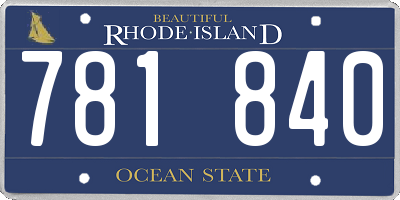 RI license plate 781840