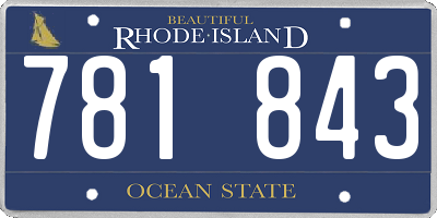 RI license plate 781843