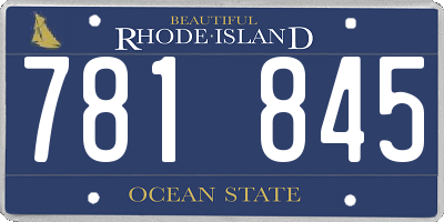 RI license plate 781845