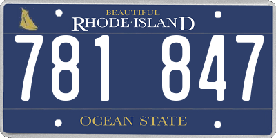 RI license plate 781847