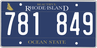 RI license plate 781849