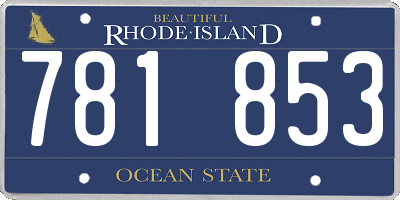 RI license plate 781853