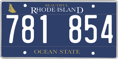 RI license plate 781854