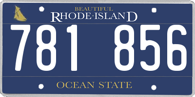 RI license plate 781856