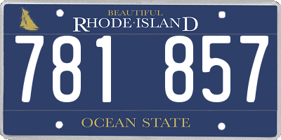RI license plate 781857