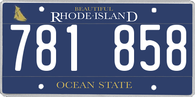 RI license plate 781858