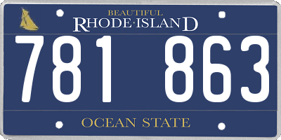 RI license plate 781863