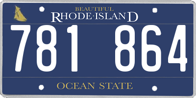 RI license plate 781864