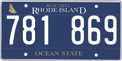 RI license plate 781869