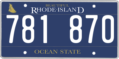 RI license plate 781870
