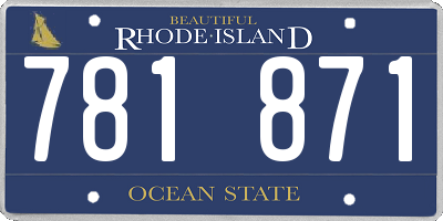 RI license plate 781871
