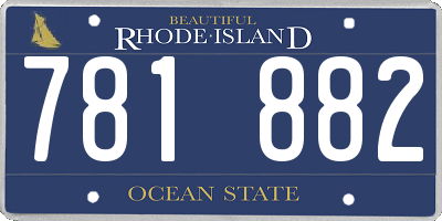 RI license plate 781882