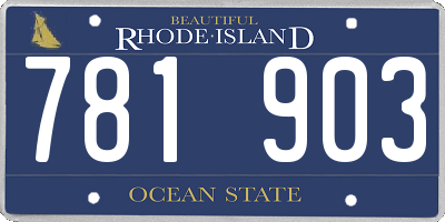 RI license plate 781903