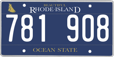RI license plate 781908