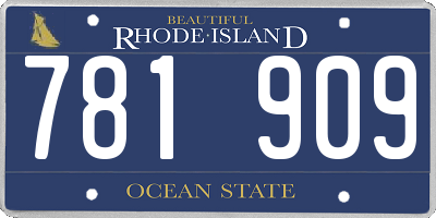RI license plate 781909
