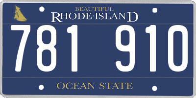 RI license plate 781910