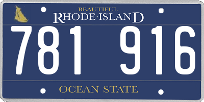 RI license plate 781916