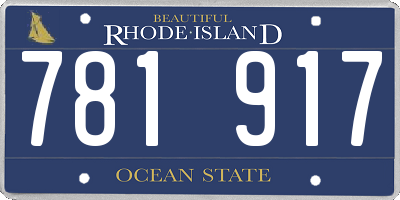 RI license plate 781917