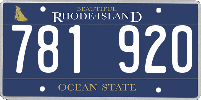 RI license plate 781920